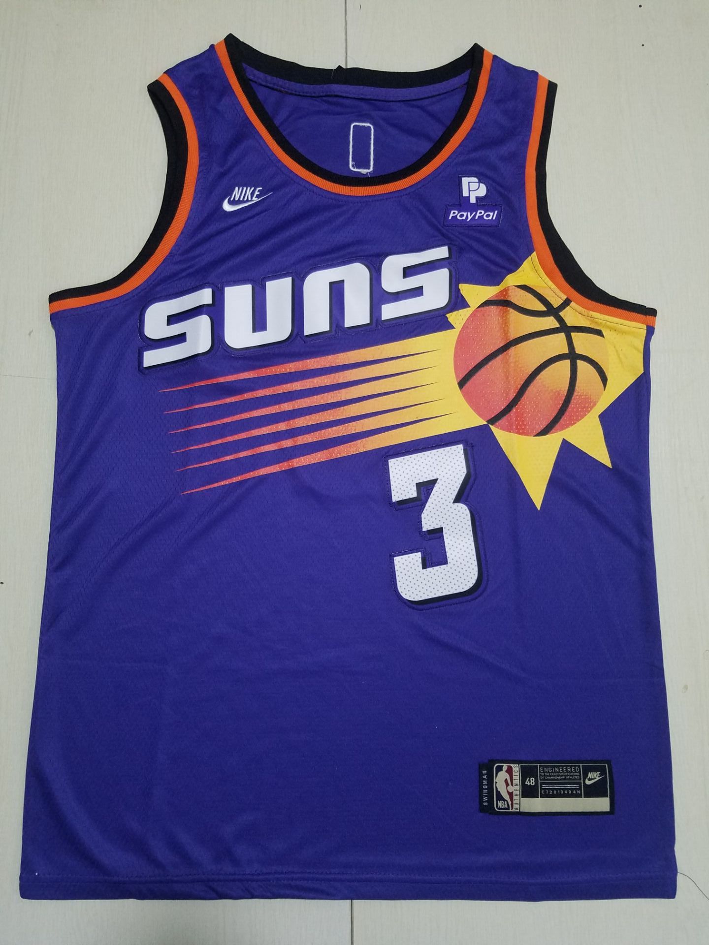 Men Phoenix Suns #3 Paul Purple Throwback Nike 2022 NBA Jersey